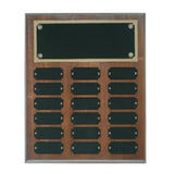 18 Genuine Walnut Completed Perpetual Plaque - Custom Engraved Plaque
