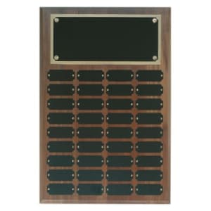 36 Genuine Walnut Completed Perpetual Plaque - Custom Engraved Plaque