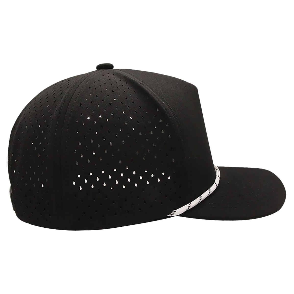 BrimCo Performance Rope Hat - All Black-White Rope