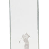 Crystal Standup With 3D Golfer - Custom Laser Engraved