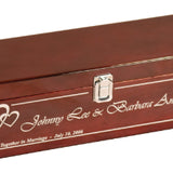 Rosewood Piano Finish Single Wine Presentation Box 4 Tools - Laser Engraved Drinkware