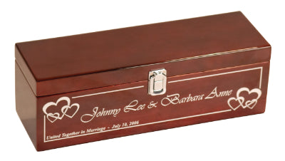 Rosewood Piano Finish Single Wine Presentation Box 4 Tools - Laser Engraved Drinkware