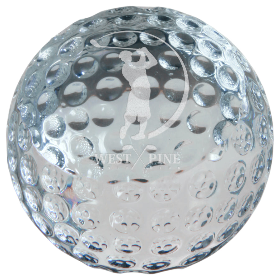 Crystal Golf Paperweight - Custom Laser Engraved