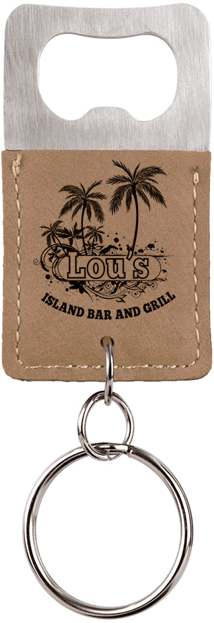 Rectangle Bottle Opener Keychain - Laser Engraved Drinkware