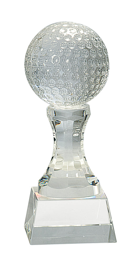 Crystal Golf Ball Clear Base - Custom Laser Engraved