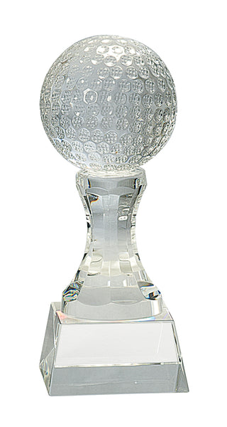 Crystal Golf Ball Clear Base - Custom Laser Engraved