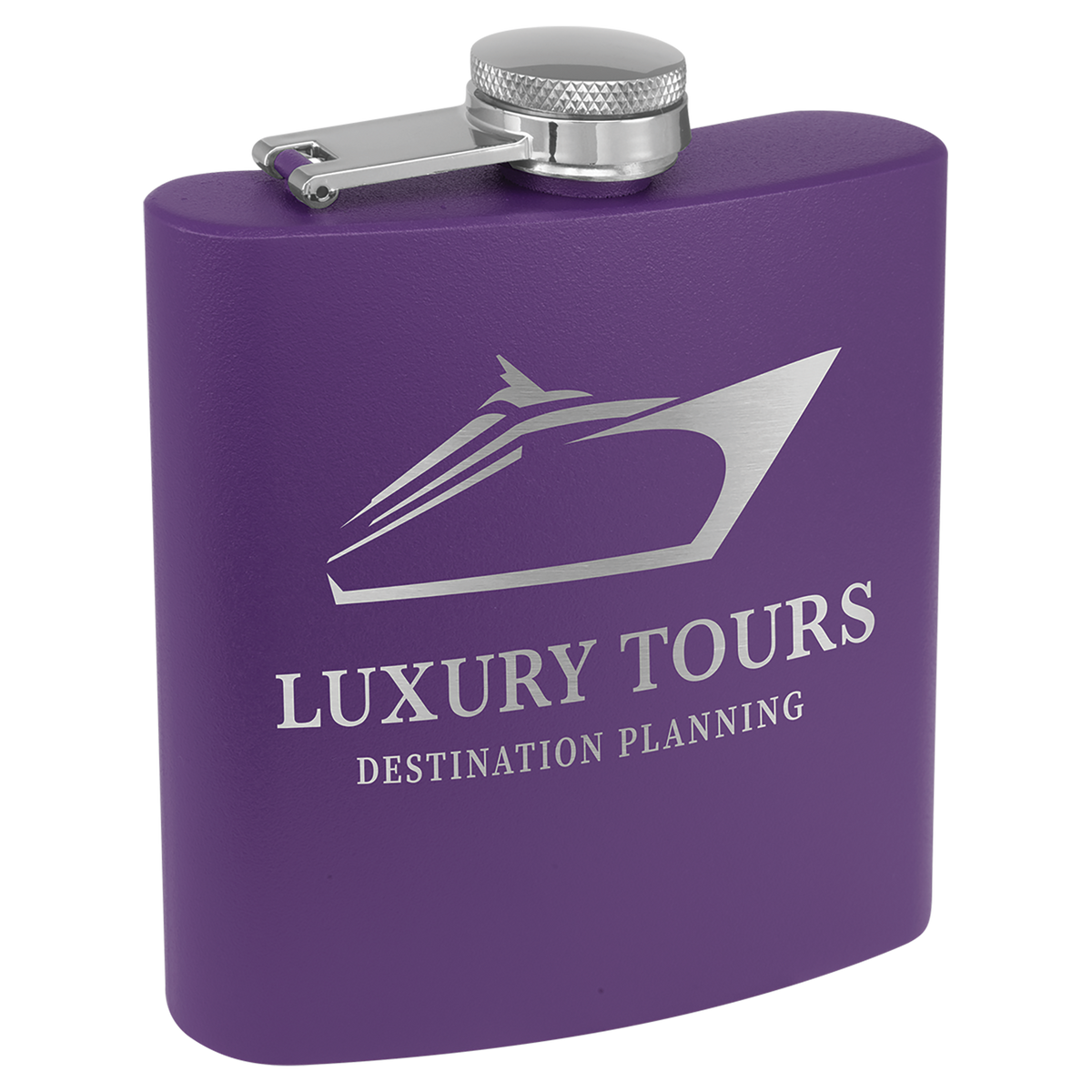 3 Oz Powder Coated Flask - Laser Engraved Drinkware