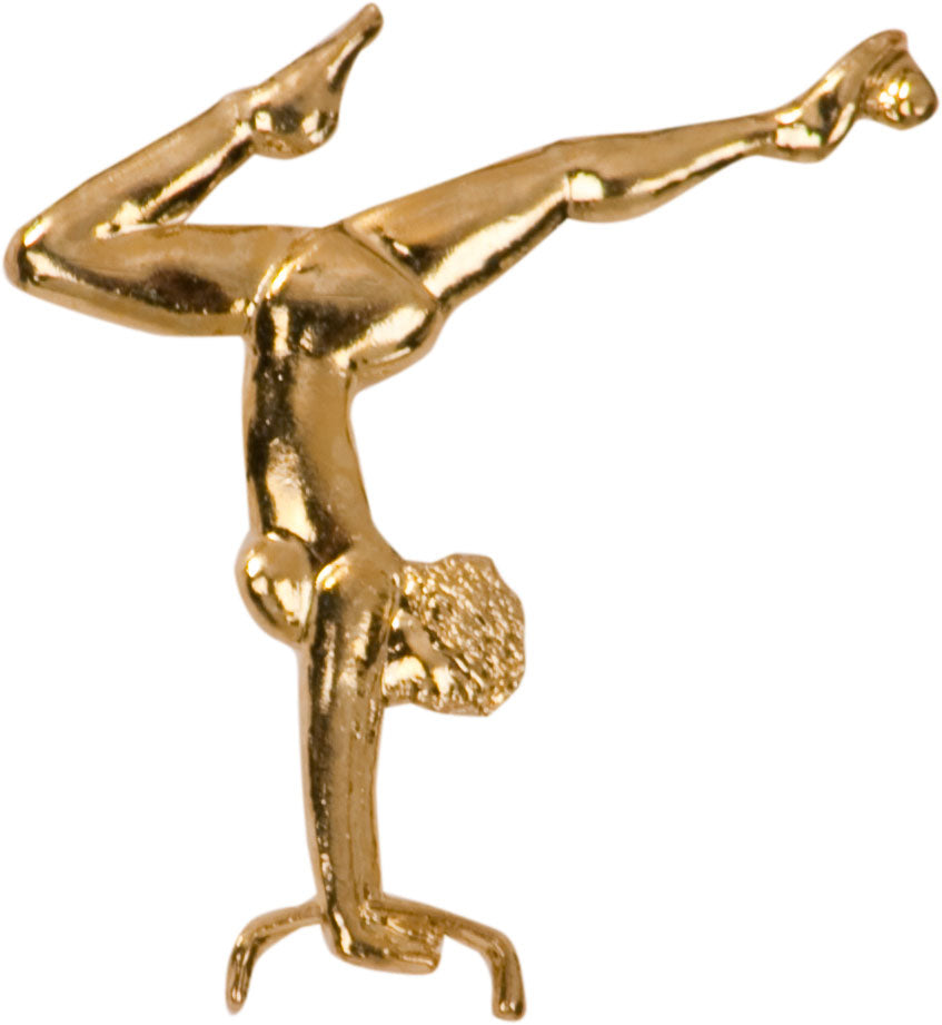 Female Gymnastics Lapel Pin - Custom Laser Engraved