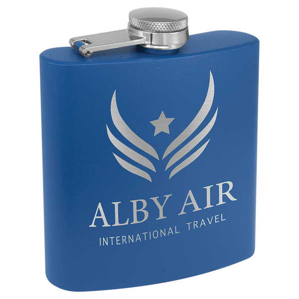 3 Oz Powder Coated Flask - Laser Engraved Drinkware