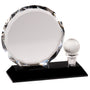 Round Facet Crystal Golf Ball Award - Custom Laser Engraved