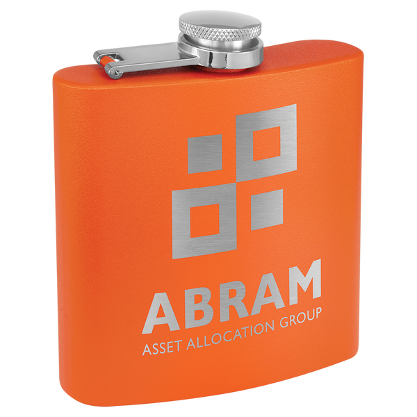 3 Oz Powder Coated Flask - Laser Engraved Drinkware