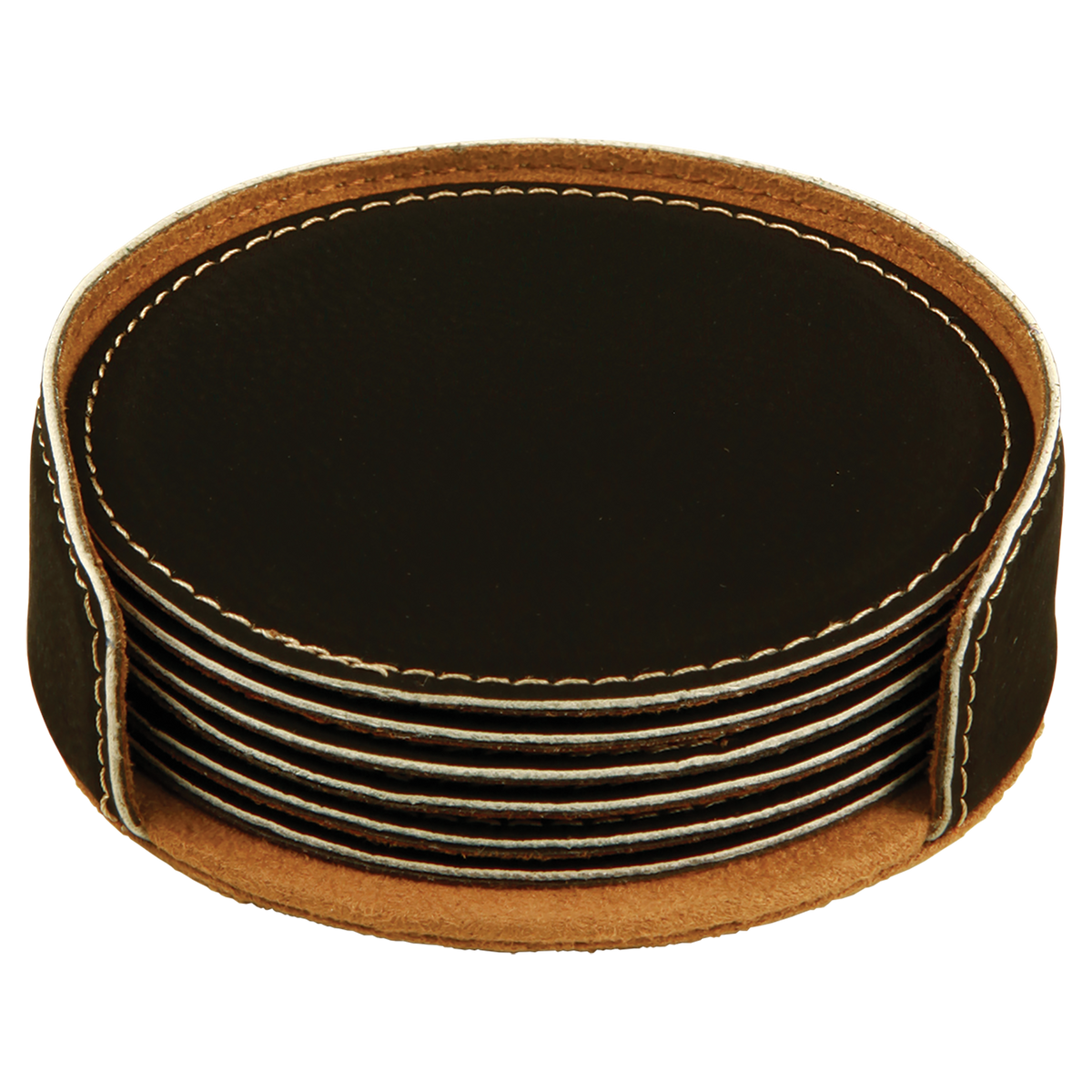 Round 6 Coaster Set - Laser Engraved Drinkware