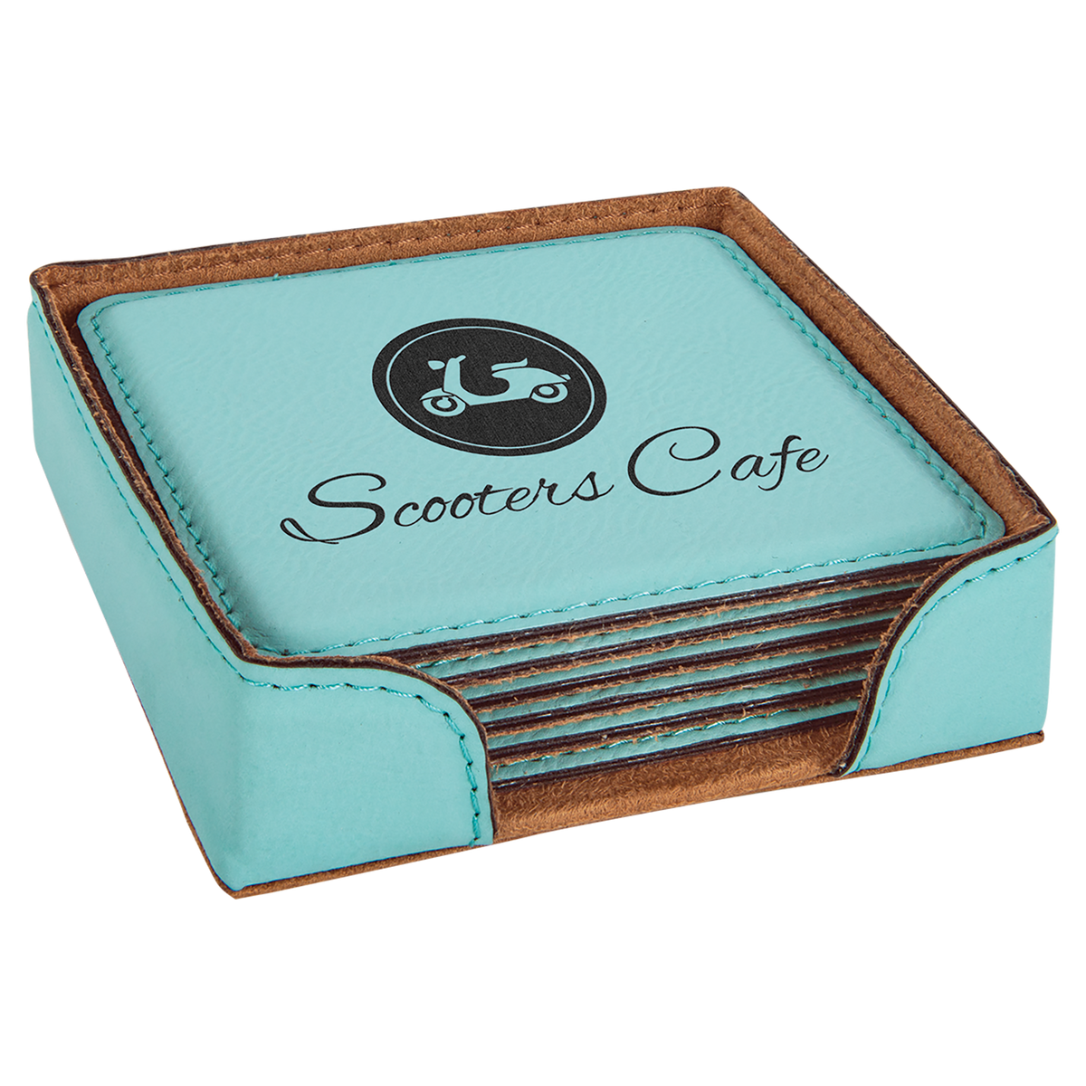 Square 6 Coaster Set - Laser Engraved Drinkware