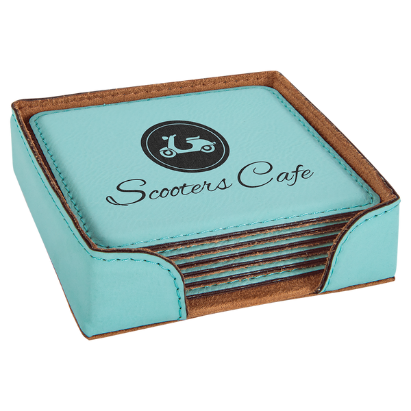 Square 6 Coaster Set - Laser Engraved Drinkware