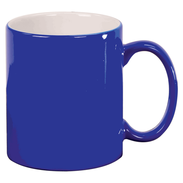 11 Oz Round Ceramic Mug - Laser Engraved Ceramic
