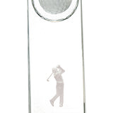 Crystal Standup With 3D Golfer - Custom Laser Engraved