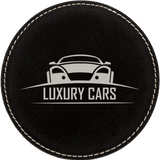 Round Leatherette Coaster (Single) - Laser Engraved Drinkware