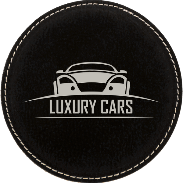 Round Leatherette Coaster (Single) - Laser Engraved Drinkware