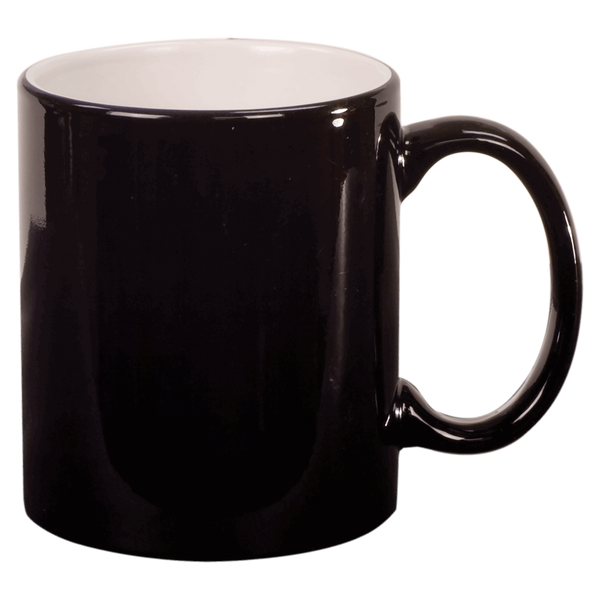 11 Oz Round Ceramic Mug - Laser Engraved Ceramic