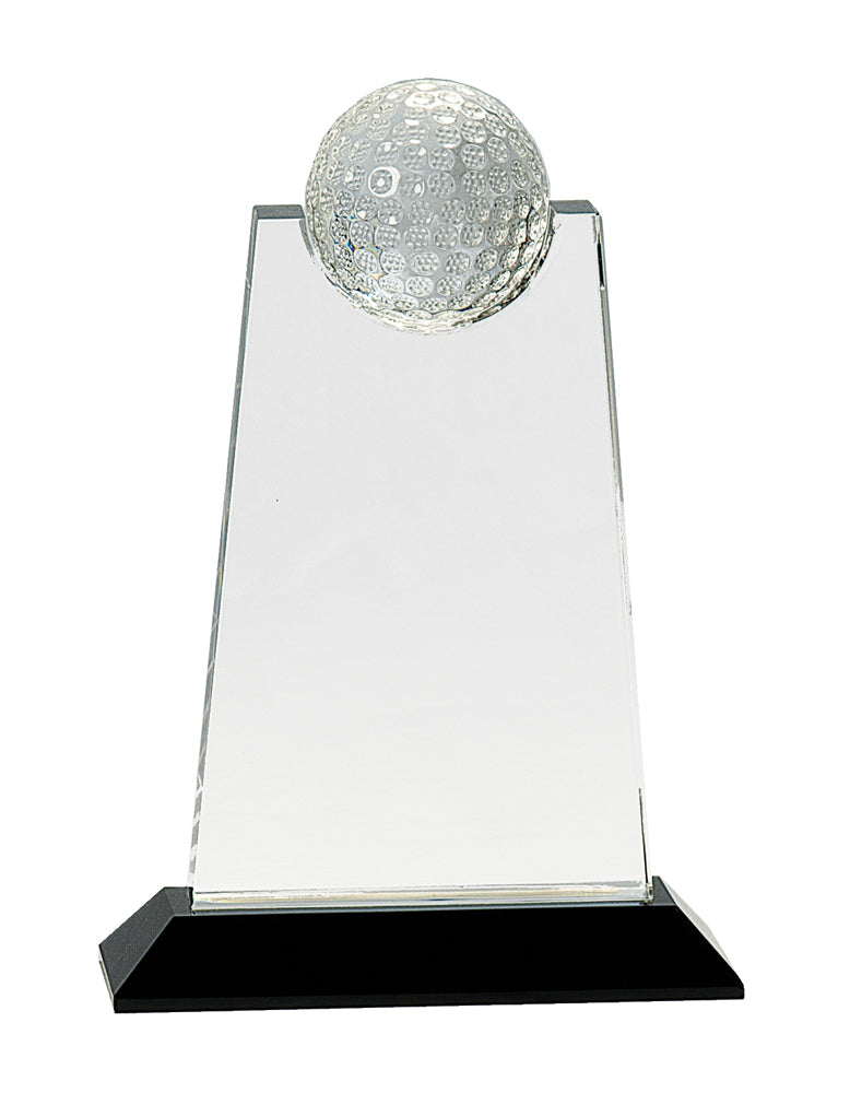 Crystal Tablet Golf Ball Insert Black Base - Custom Laser Engraved