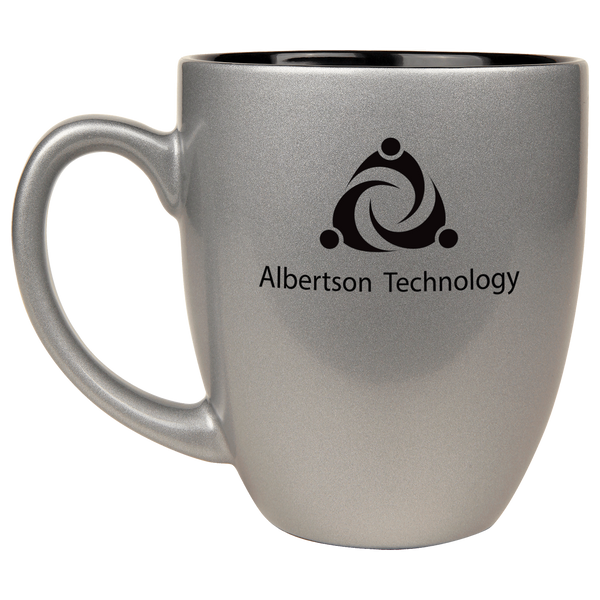 16 Oz Ceramic Bistro Mug - Laser Engraved Ceramic