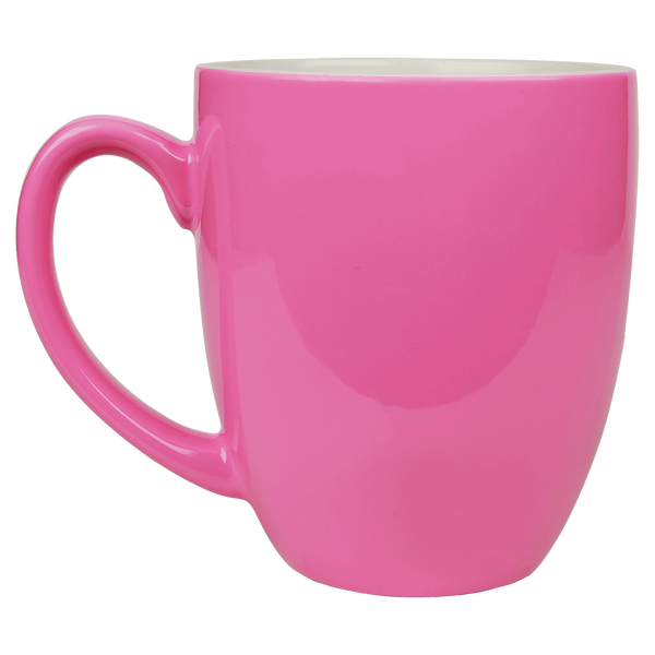 16 Oz Ceramic Bistro Mug - Laser Engraved Ceramic
