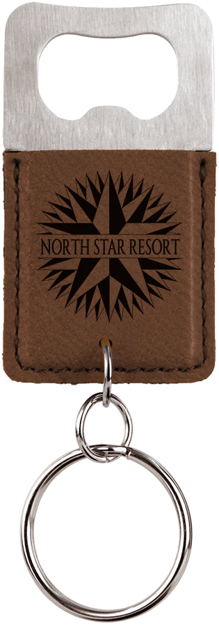 Rectangle Bottle Opener Keychain - Laser Engraved Drinkware