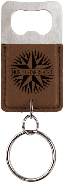 Rectangle Bottle Opener Keychain - Laser Engraved Drinkware