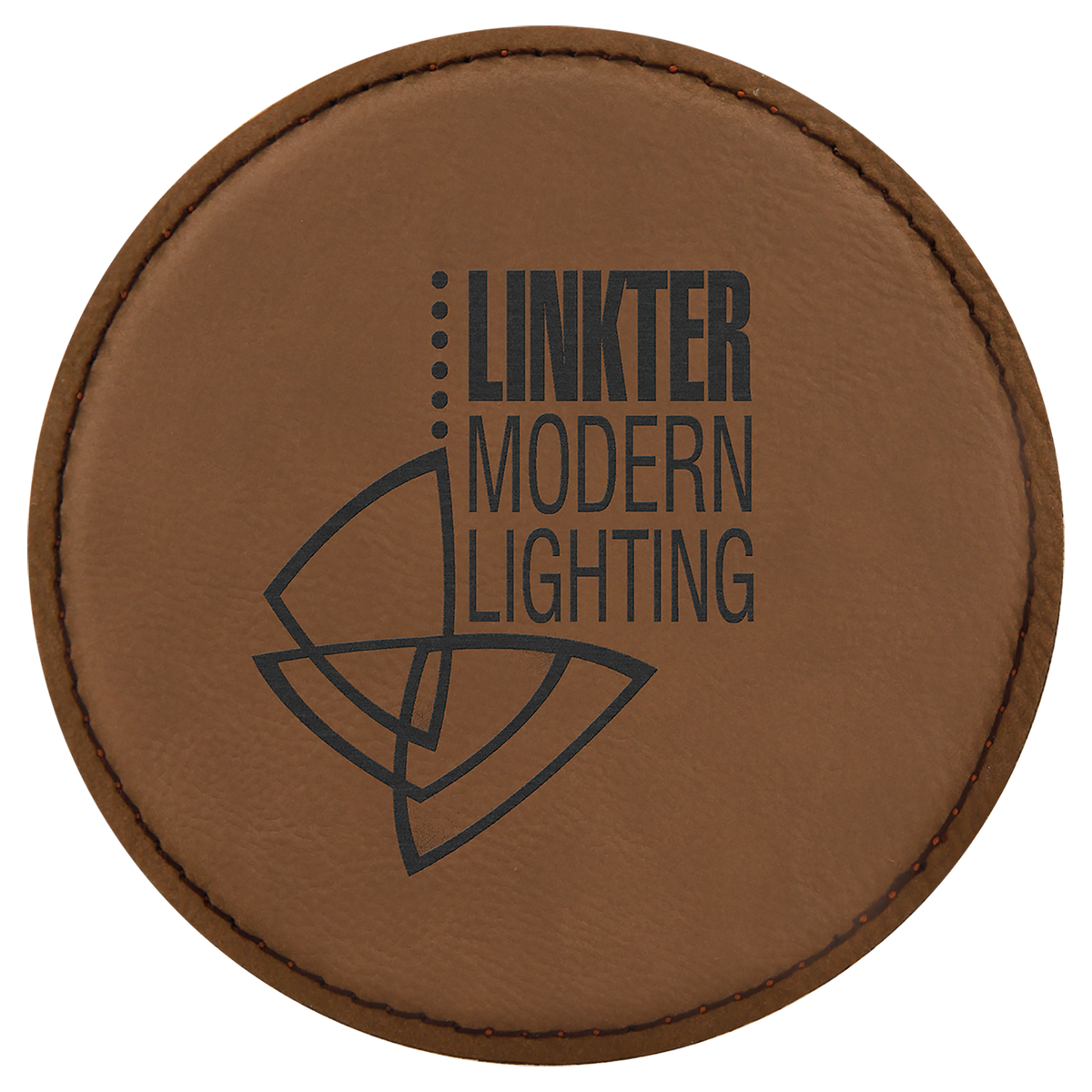 Round Leatherette Coaster (Single) - Laser Engraved Drinkware