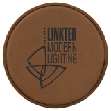 Round Leatherette Coaster (Single) - Laser Engraved Drinkware
