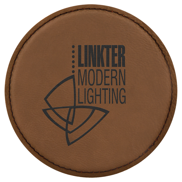 Round Leatherette Coaster (Single) - Laser Engraved Drinkware