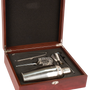 Rosewood Finish Martini Set Shaker, Jigger, Strainer, Stirrer & Tongs - Laser Engraved Drinkware