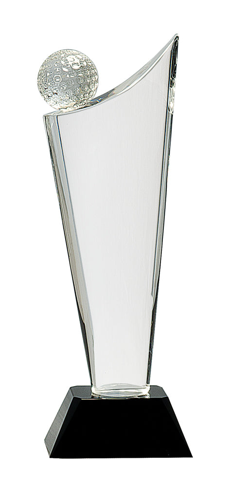 Crystal Golf Wave Black Base - Custom Laser Engraved