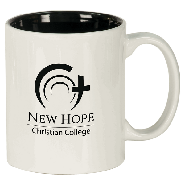 11 Oz Round Ceramic Mug - Laser Engraved Ceramic