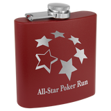 3 Oz Powder Coated Flask - Laser Engraved Drinkware