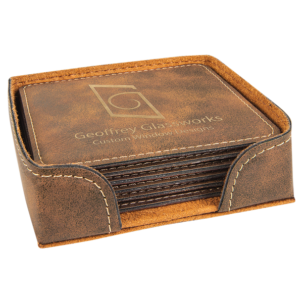 Square 6 Coaster Set - Laser Engraved Drinkware