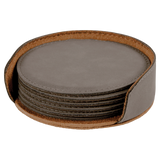 Round 6 Coaster Set - Laser Engraved Drinkware