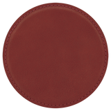 Round Leatherette Coaster (Single) - Laser Engraved Drinkware