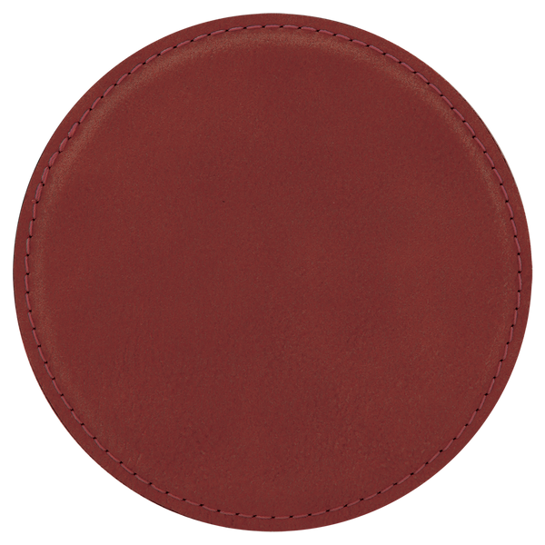 Round Leatherette Coaster (Single) - Laser Engraved Drinkware