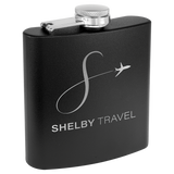 3 Oz Powder Coated Flask - Laser Engraved Drinkware