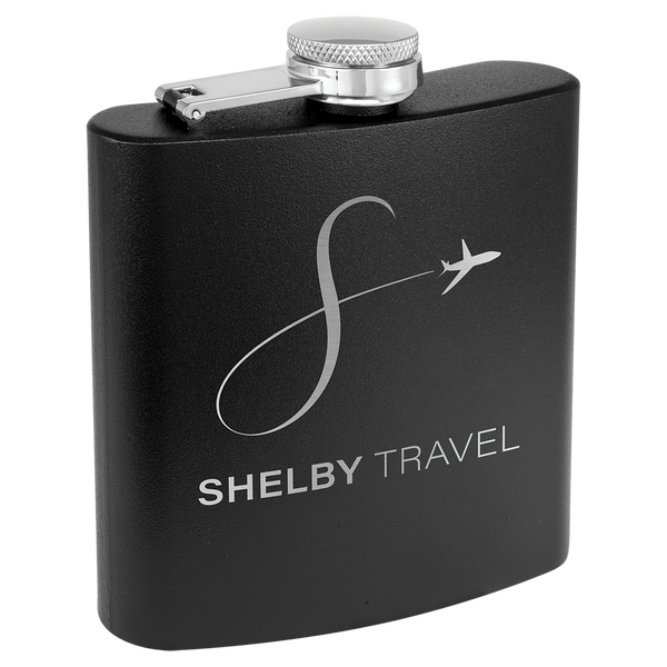 3 Oz Powder Coated Flask - Laser Engraved Drinkware