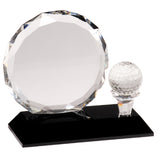 Round Facet Crystal Golf Ball Award - Custom Laser Engraved
