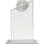 Crystal Golf Ball On Clear Base - Custom Laser Engraved
