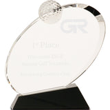 Oblong Crystal Golf Award - Custom Laser Engraved