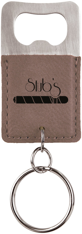 Rectangle Bottle Opener Keychain - Laser Engraved Drinkware