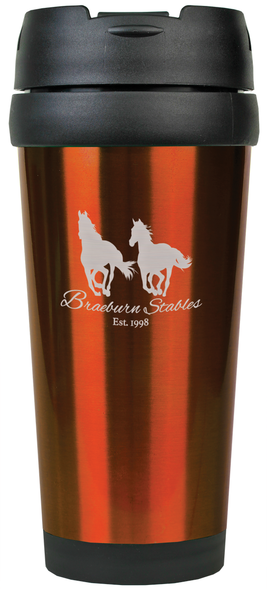 16 Oz Gloss Travel Mug - Laser Engraved Drinkware