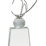 Crystal Golf Metal Oval Figure - Custom Laser Engraved
