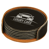 Round 6 Coaster Set - Laser Engraved Drinkware