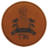 Round Leatherette Coaster (Single) - Laser Engraved Drinkware