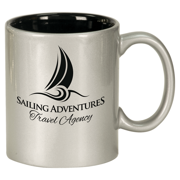 11 Oz Round Ceramic Mug - Laser Engraved Ceramic